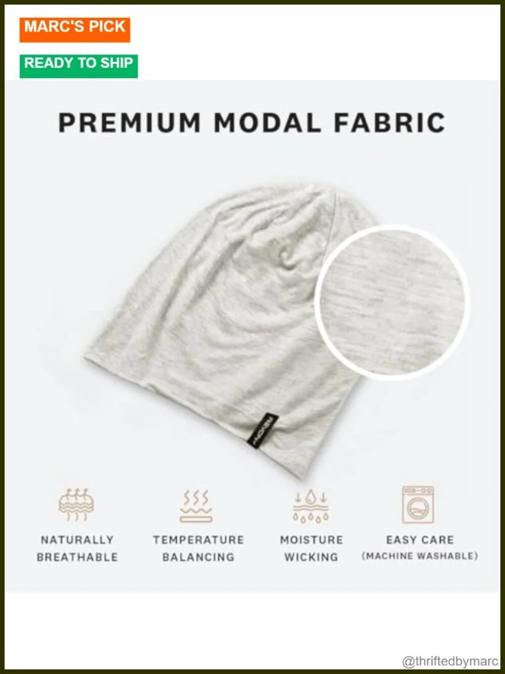 Soft Modal Slouchy Beanie - Lightweight Summer Hat for Men Women